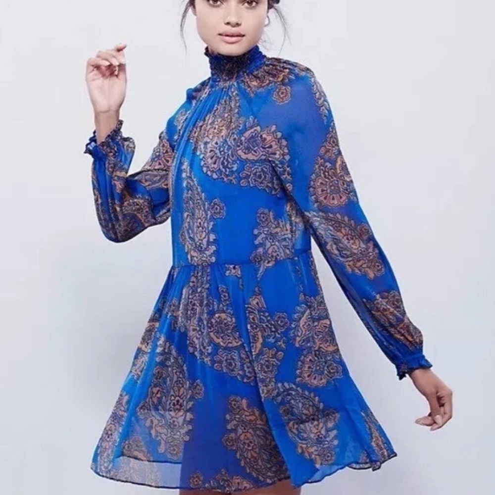 Free People blue Paisley Dress